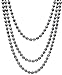 HinsonGayle AAA Handpicked 8-8.5mm Multicolor Black Oval Freshwater Cultured Pearl Rope Necklace 65 inch