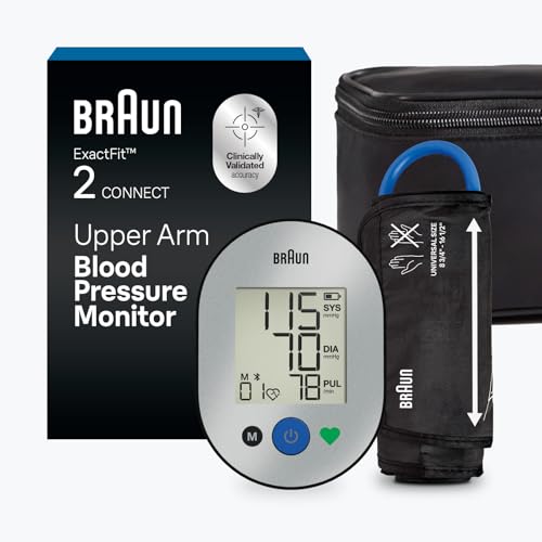 Braun ExactFit 2 Connect Upper Arm Blood Pressure Monitor with Bluetooth, At Ho…