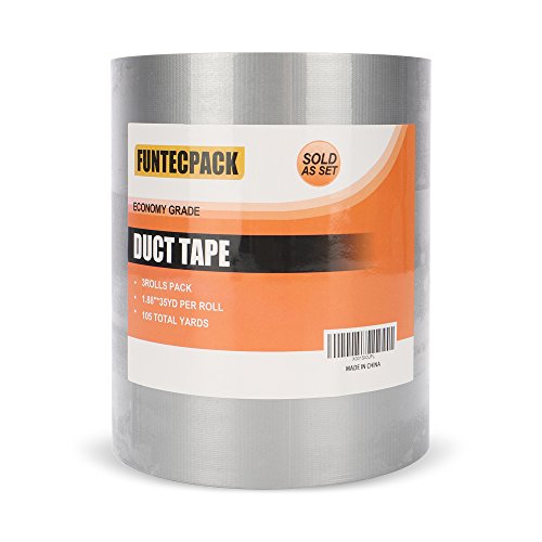 Funtecpack Heavy Duty Silver Duct Tape 1.88 Inch x 35 Yards Tear by Hand Design for Home and Office, Silver (Pack of 3) - Thumbnail 6