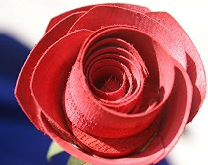Long Stem Rose, Handcrafted Wood Rose for 5 Year Anniversary, Romantic gift for wife or girlfriend.
