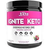 IGNITE KETO Energy Supplement - 12g BHB Salts plus Organic Caffeine - Ketone Drink for Ketosis, Energy, Focus & Weight Loss - Fuel a Ketogenic Diet - goBHB Beta Hydroxybutyrate Ketone Drink Powder Mix