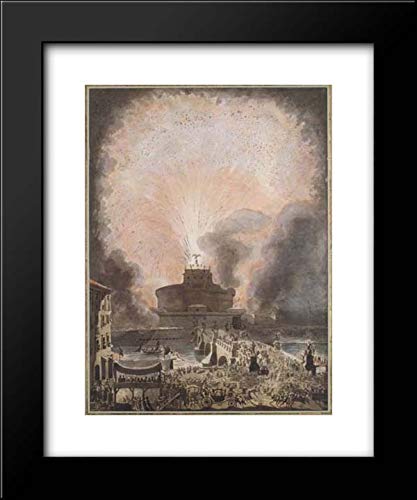 Francesco Piranesi - Louis Jean Desprez - 15x18 Framed Museum Art Print- The Girandola at The Castel
