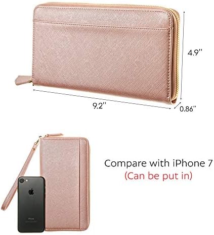 Travel Document Organizer - RFID Passport Wallet Case Family Holder Id Wristlet (Rose Gold) 4 Travel Document Organizer - RFID Passport Wallet Case Family Holder Id Wristlet (Rose Gold)