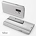 Anyos Galaxy S9 Plus Case, Half-Clear View Standing Mirror Flip PC Cover for Samsung Galaxy S9+, Silver