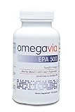 OmegaVia EPA 500. Pharmaceutical Grade EPA Omega-3. Triglyceride-form EPA-only formula, 120 Capsules. 500 mg EPA per pill.