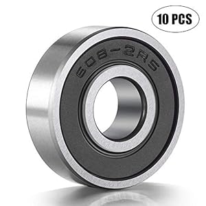Wellgo 608-2RS Ball Bearings Skateboard Bearings Double Rubber Sealed Shielded Miniature Deep Groove Bearings 8mm x 22mm…