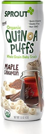 Sprout Maple and Cinnamon Quinoa Puffs Whole Grain Baby Snack - 1.5 Ounce 2PC
