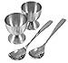 Stainless Steel Egg Cups with Egg Spoons (4 Piece Set)
