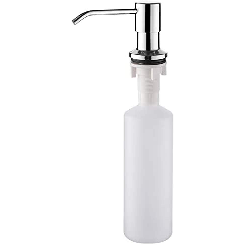 Ibergrif M34027 Kitchen Sink Soap Dispenser, Built in 500ml Liquid, Replacement Sink Dispenser Pump, for Bathroom and Dish Lotion Sink, 360° Rotation Nozzle, Stainless Steel, Silver