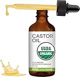 Pure Castor Oil for Eyelashes, Eyebrows, Hair Growth, Skin and Face , 2 oz (60ml)