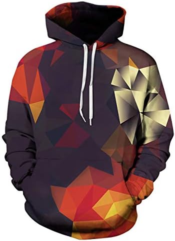 Unisex 3D Pullover Hoodie for Men Women Long Sleeve Drawstring Hooded Sweatshirts with Big Pockets S-XXXL