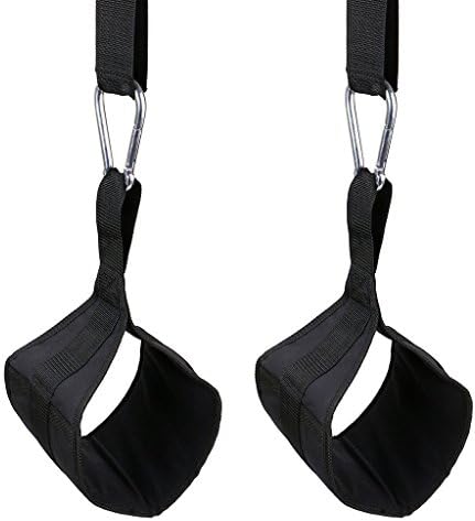 LANSHULAN Pair of Gym Hanging Ab Straps With Quick Locks Fitness Sling Abdominal Straps