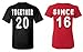 Shop4Ever Couples Matching Shirts Together Since 2016 T-Shirt - Men Medium Black// Women Medium Red