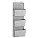 mDesign Fabric Baby Nursery Hanging Organizers for Over the Door Storage for Kids - 3 Pocket Organizer Caddy with Hooks for Clothing, School, Diaper, Toy, Outfits - Lido Collection - Textured - Gray