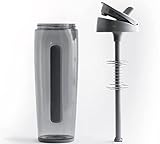 Trimr Duo Squared, Grey 38 oz Biggest Shaker Cup for Protein Shakes, Shaker Bottle
