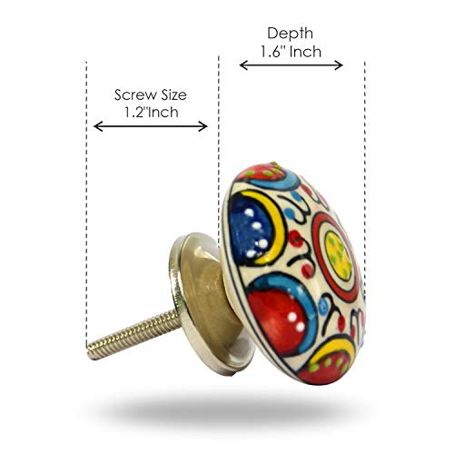 Set of 8 Cabinet Knobs Ceramic Dessert Flower Handmade Drawer Pull Diameter 1.6" (40 mm) Kitchen Cupboard Pull Dresser Door Handle by Trinca-Ferro