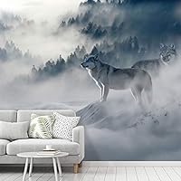 Wall Mural Foggy Forest Removable Self-Adhesive Wallpaper Wall Decoration for Bedroom Living Room - 66x96 inches