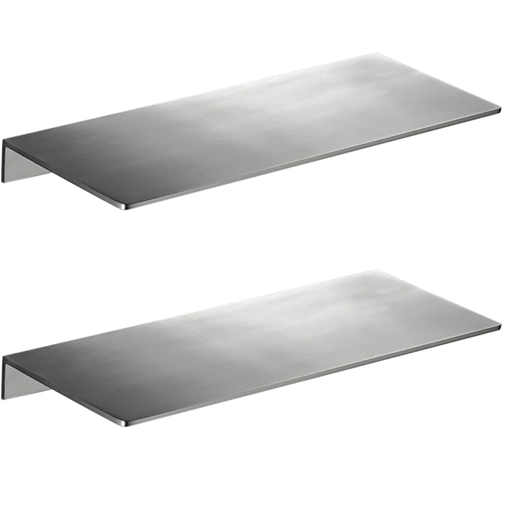 Melairy Brushed Corner Shelves, Shower Shelf Shelf no Drilling Shower Basket Caddy Shower Organiser Storage Aluminum Silver 20CM