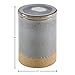 Amazon Brand – Stone & Beam Organic-Shape Stoneware Round Decorative Organizer Box, 6.4 Inch Height, Blue and Gray