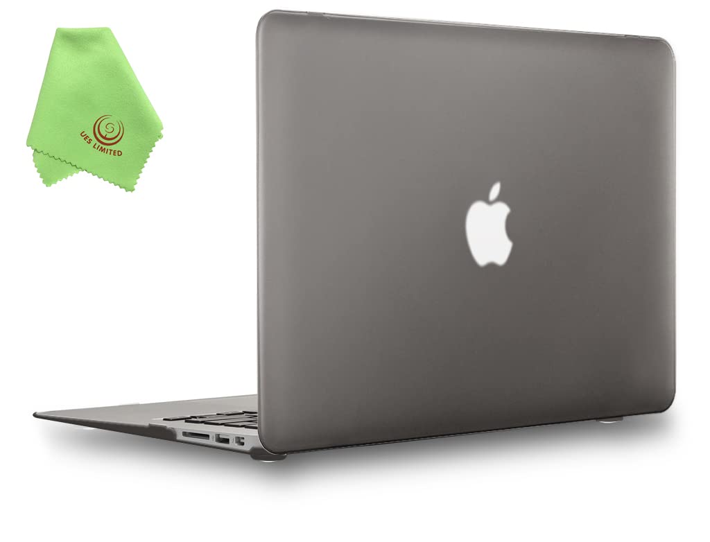 UESWILL Smooth Touch Matte Hard Shell Case Cover Compatible with MacBook Air 11 inch (Model: A1370 / A1465) + Microfibre Cleaning Cloth, Gray