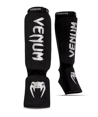 Venum, Kontact Shin Guards, Mens, S, Black/Silver