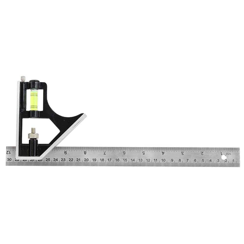 Dekton 12" Combination Square | Versatile Depth and Height Gauge | Built-In Spirit Level & Scriber | 90° & 45° Angles for Easy Layout | Reversible Protractor Head | Precision Ground Blade