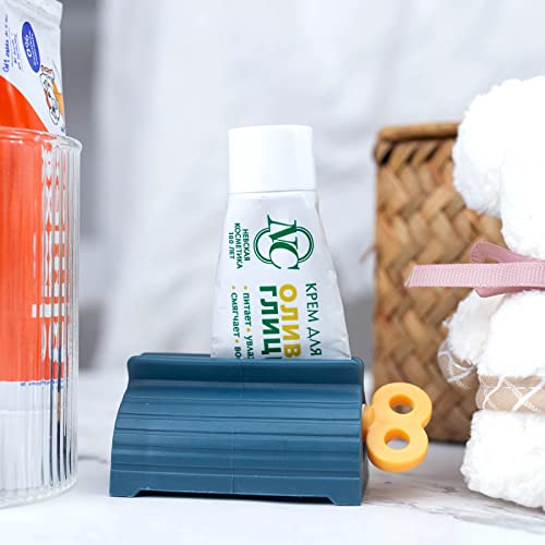 LOVEINUSA Toothpaste Dispenser, 4PCS Plastic Toothpaste Squeezer Toothpaste Roller Tube Holder Toothpaste Seat for Hair Gel Ketchup Ointments