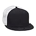 Mesh Premium Snapback Flat Bill Cap - BlkBlk White OSFM