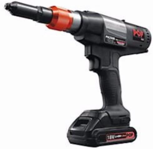 POP PB2500-NA Cordless Rivet Tool Kit W/ Heavy-Duty Blow Molded Case, Cordless Rivet Tool, 18V (1.5A/hr.) Battery,