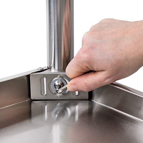 Beeketal 'BTA-100' Küchen Arbeitstisch Aufsatzboard 100 cm aus Edelstahl mit 2 Ablageflächern (Tragkraft je Ablage 15 kg… – Bild 8