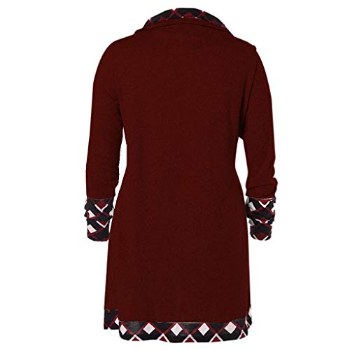 Respctful ♪☆ Womens Sweaters Clearancesales,Patchwork Pullover Asymmetrical Plus Size Tunic Top