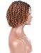 Kalyss 100% Human Hair Afro Short Curly Wavy 2 Tones Ombre Brown Black Roots Wigs for Black Women Lace hair wigs Side L Parting Bouncy Wigs