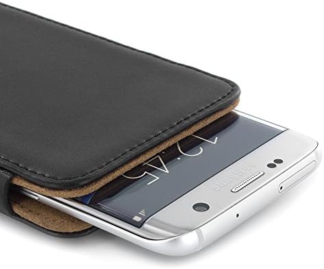 Samsung Galaxy S7 Edge Pouch, Official Proporta® Genuine Real leather Pouch Sleeve for Galaxy S7 Edge - Protective Slim Sleeve Pouch in Black for Galaxy S7 Edge - Profession CEO Black