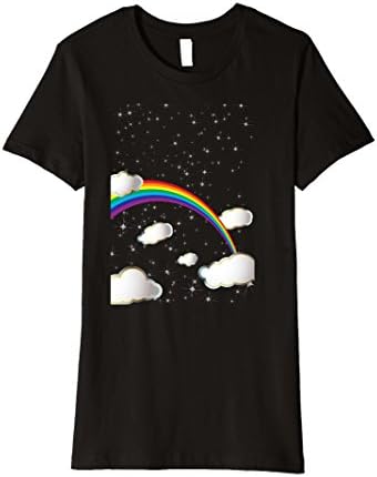 Womens Space Rainbow Dreams Long Dorm Nightshirt Sleep T Shirt Small Black