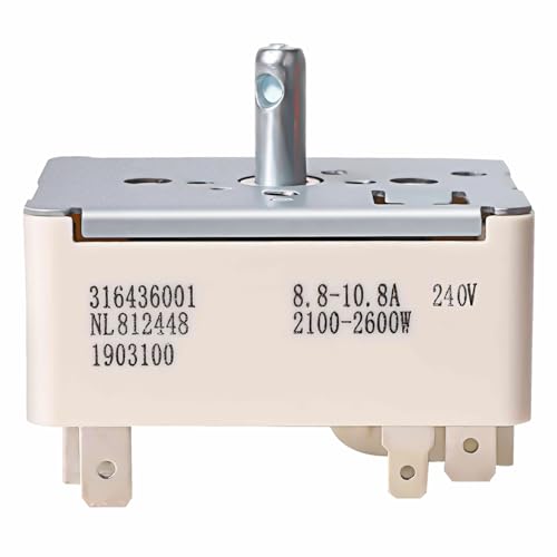 316436001 Range Infinite Switch 8 inch Compatible with Frigidaire for Kenmore Electric Range - Replaces 1155395, AP3885460, PS1145040, EAP1145040