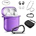 Compatible Airpods Accessories – Derhom Waterproof Silicone Hang Case Cover with Anti-Lost Strap, Ear Hooks, Keychain, Headphone Accessories Storage Travel Bag Compatible Airpods (Purple)thumb 1