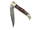 DKC Knives (31 5/18) DKC-785 Rainbow Laguiole Damascus Steel Folding Pocket Knife Colored Ebony Wood 3.7 oz 8.5