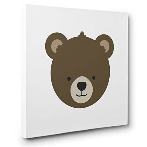 Woodland Creatures Bear Nursery Decor CANVAS Wall Art