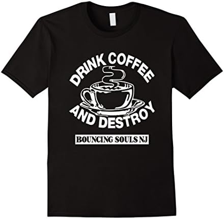 Men's Drink Coffee And Destroy Bouncing Souls T- Shirt Medium Black
