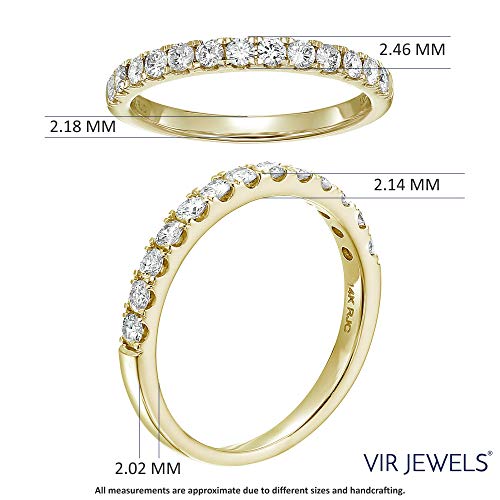 Vir Jewels 1/2 ctw Prong Set Diamond Wedding Band in 14k Yellow Gold in Size 7.5 - Thumbnail 2