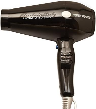 Turbo LIGHTWEIGHT 2000 Watt Professional ITALIAN Hair Dryer with Multi Temperature/Speeds Control and True Cold Shot Button