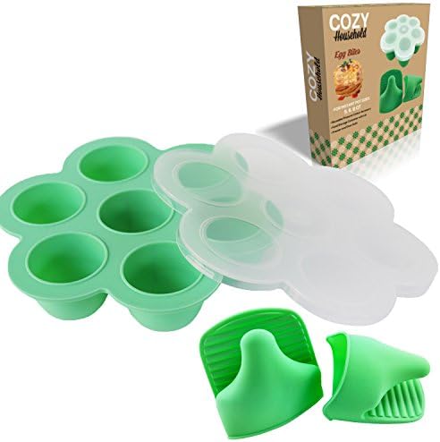 Cozy Household Instant Pot Accessories - Egg Mold for 5, 6, 8, QT Instant Pot - Egg Bites Mold with Silicone Mini Oven Mitts FDA Approved, BPA Free