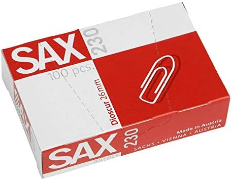 SAX 230 Paper Clips 26mm 100 in Box