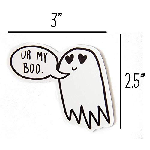 Ectogasm"Ur My Boo" Cute Ghost Vinyl Goth Sticker in Black and White - Spooky Car and Laptop Decal Waterproof Halloween Love Quote