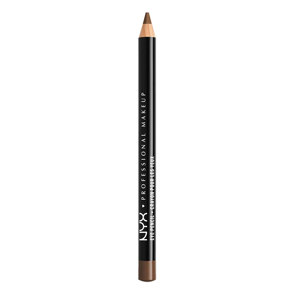 NYX Professional Makeup Slim Eye Pencil, Creamy Long-Wearing Eyeliner with Bleed-Resistant Formula, Precise Sharpenable Tip for Defined Eye Looks, Shade: 910 Medium Brown