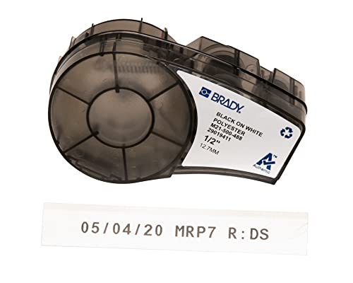 Brady (M21-500-488) Polyesterband für BMP21-PLUS; BMP21-LAB; BMP21 12.70 mm x 6.40 m Schwarz auf Weiß