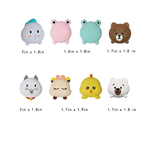 Luckycivia 8 Pack Rubber Door Stoppers, Cartoon Crash Pad Behind The Door, Self-Adhesive Cartoon Wall Protector, Door Knob Wall Shield, Rubber Buffer Crash Pads for Furniture Crafts Glass Table