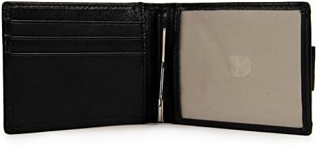 Men's RFID Blocking Wallet Slim Genuine Leather Wallet Thin Minimalist Front Pocket Wallets with Money Clip Black Chengsi LH3322 hei