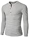 H2H Mens Casual Slim Fit Basic Henley Long Sleeve T-Shirt
