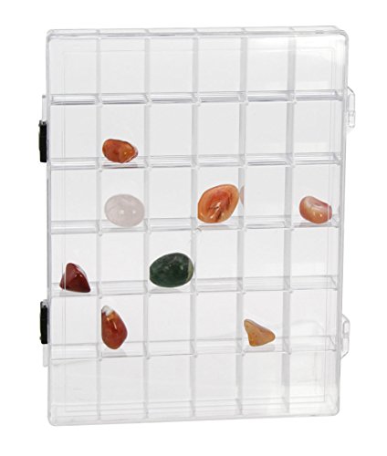 SAFE Rock Collecting Box with 36 compartments and 2 sliding latches